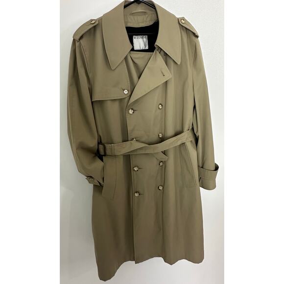 Vintage Woodmere Size 46 Long XL XXL Tall Trench Coat Khaki Removable Liner - Picture 3 of 12